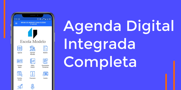 Agenda digital para pais e alunos.